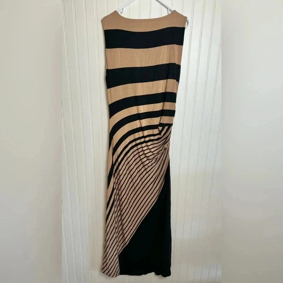 Soft Surroundings Dresses & Skirts - Soft Surroundings Black Tan Stripe Sleeveless Maxi Dress "Here To Infinity" F34